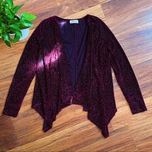 LAST CALL • EUC • Velvet Boho Waterfall Cardigan